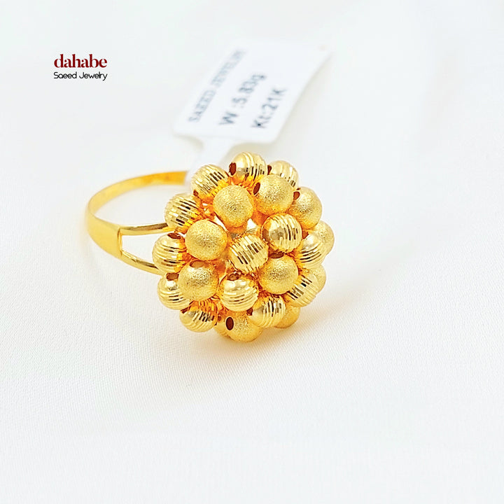 21K خاتم طابات اكسترا-مجوهرات الشيخ سعيد-Saeed Jewelry 