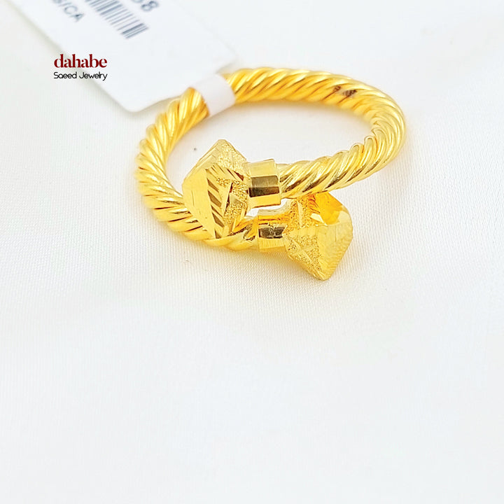 21K خاتم مبرومة اكسترا-مجوهرات الشيخ سعيد-Saeed Jewelry 