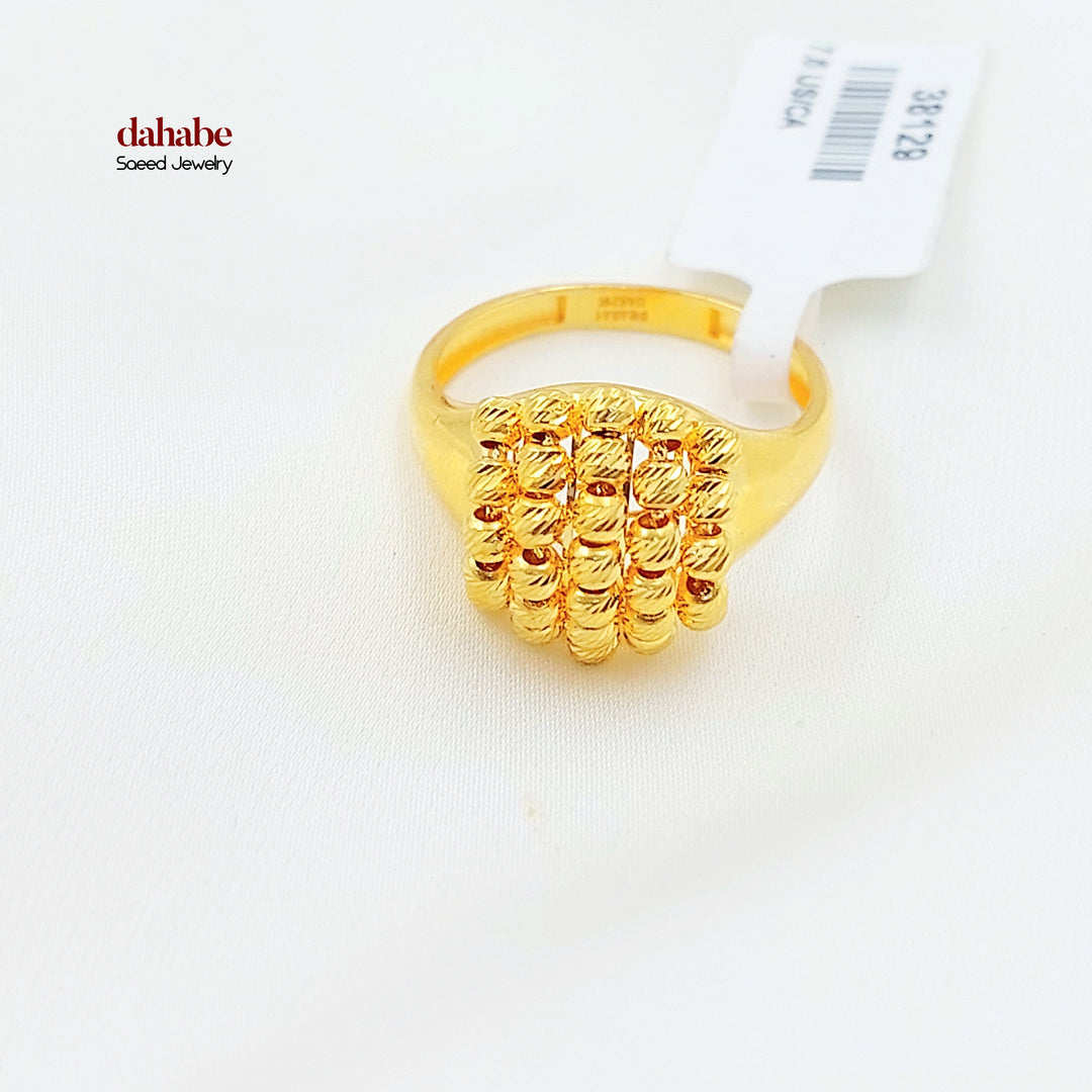 21K خاتم طابات اكسترا-مجوهرات الشيخ سعيد-Saeed Jewelry 