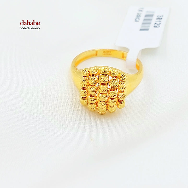 21K خاتم طابات اكسترا-مجوهرات الشيخ سعيد-Saeed Jewelry 