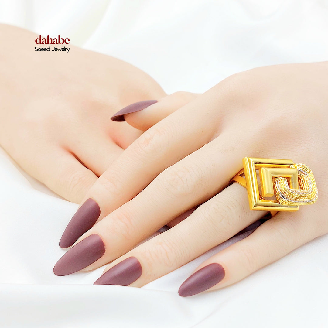 21K خاتم اكسترا-مجوهرات الشيخ سعيد-Saeed Jewelry 