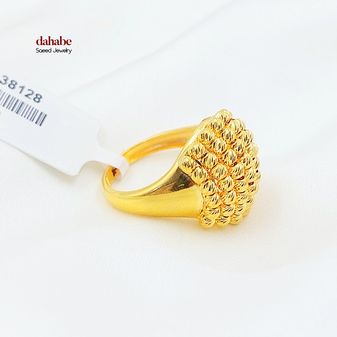 21K خاتم طابات اكسترا-مجوهرات الشيخ سعيد-Saeed Jewelry 