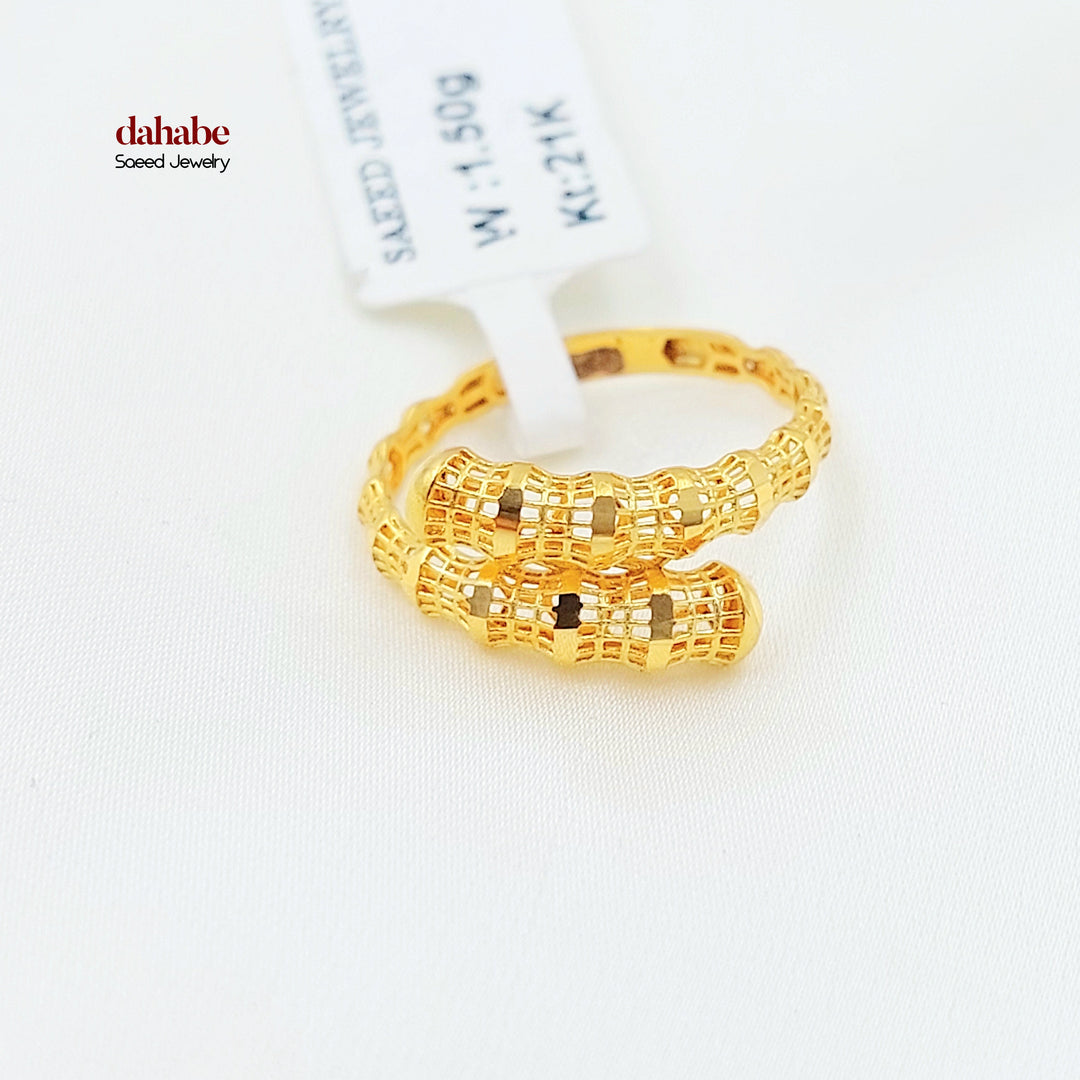 21K خاتم نقش اكسترا-مجوهرات الشيخ سعيد-Saeed Jewelry 