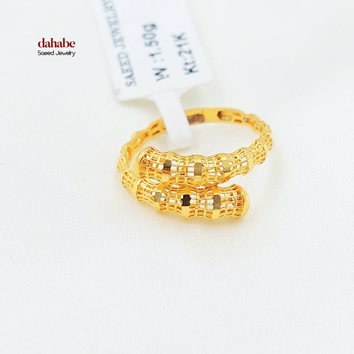 21K خاتم نقش اكسترا-مجوهرات الشيخ سعيد-Saeed Jewelry 