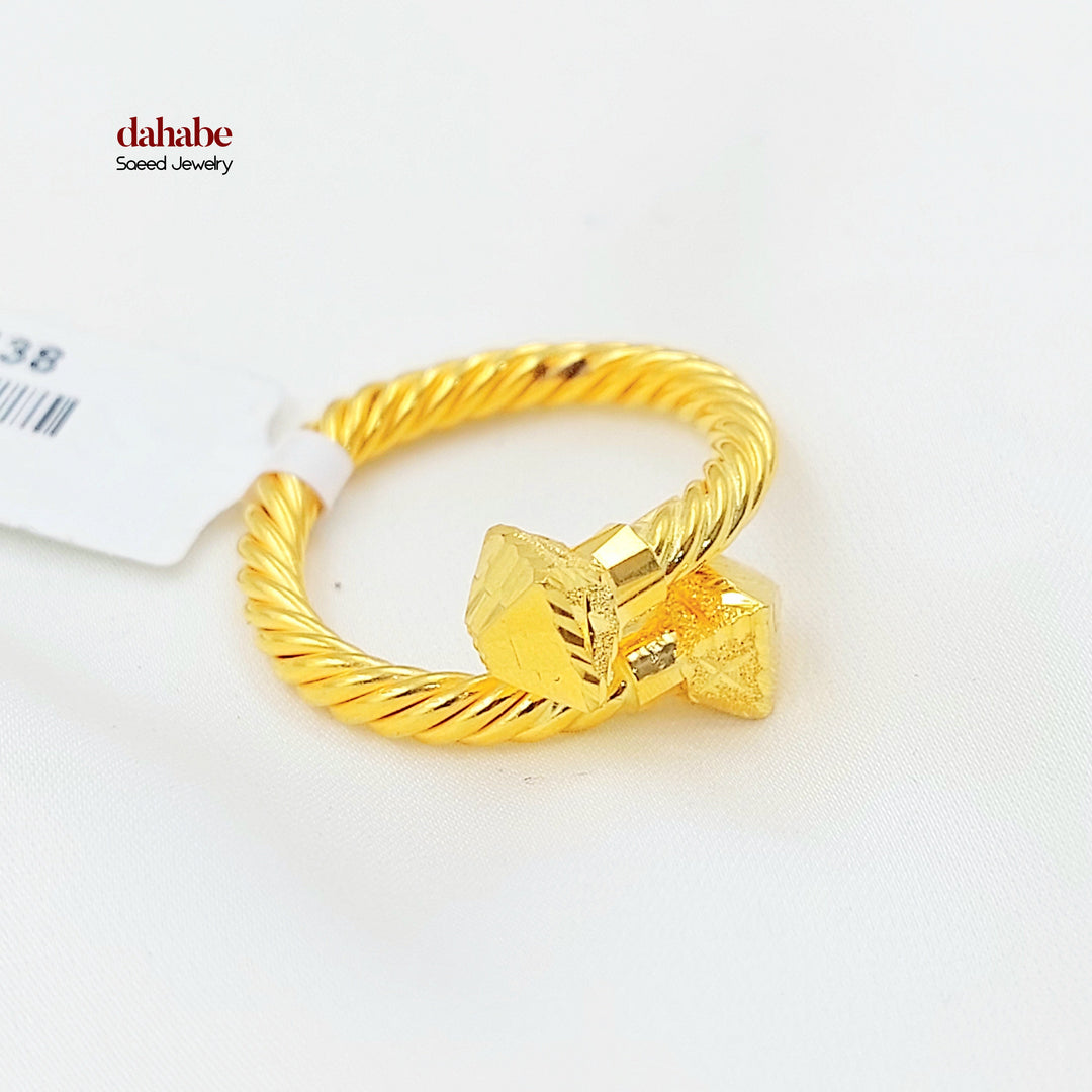21K خاتم مبرومة اكسترا-مجوهرات الشيخ سعيد-Saeed Jewelry 