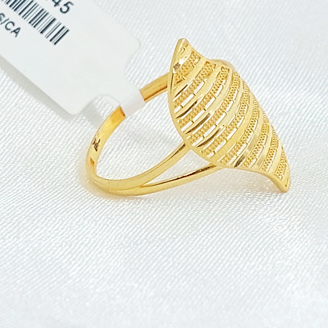 21K خاتم ورق الشجر اكسترا-مجوهرات الشيخ سعيد-Saeed Jewelry 