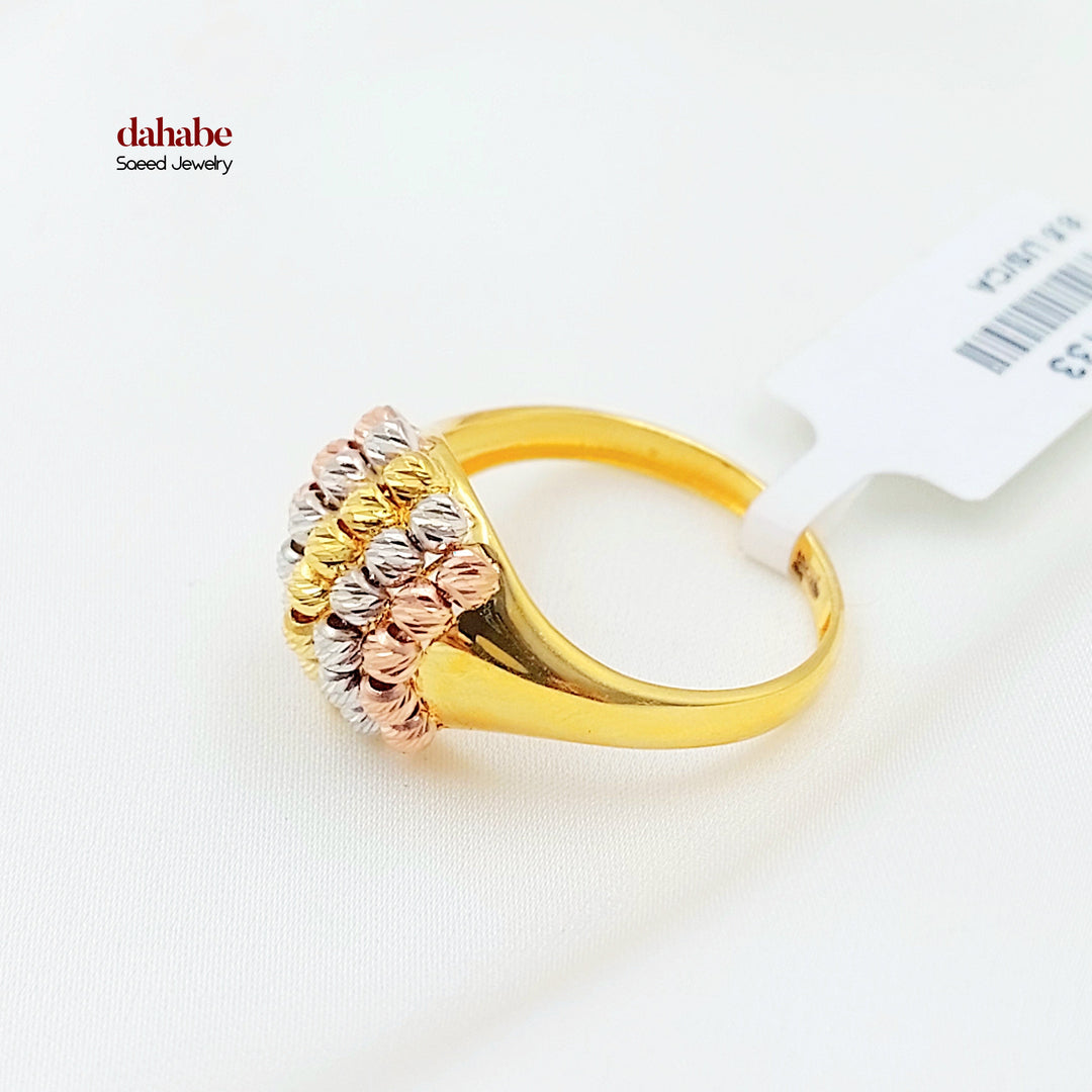 21K خاتم طابات اكسترا-مجوهرات الشيخ سعيد-Saeed Jewelry 