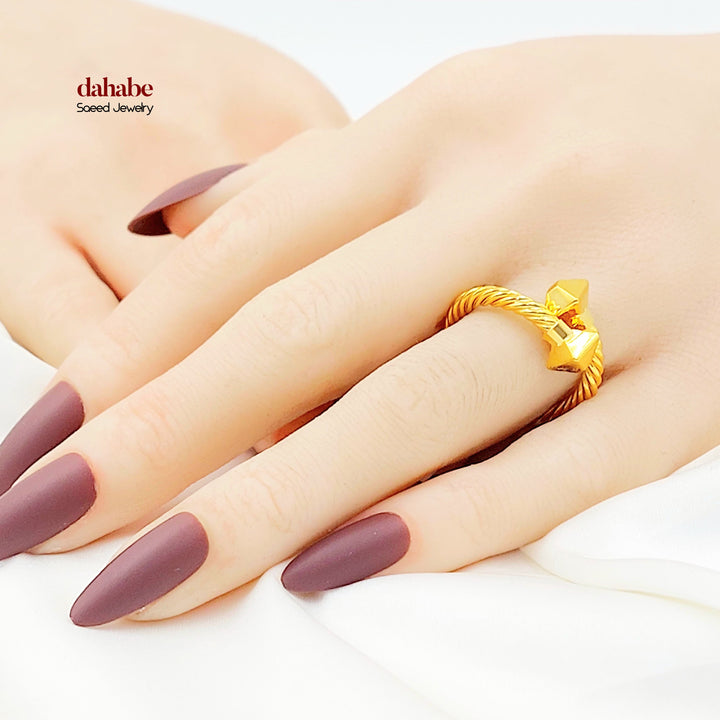 21K خاتم مبرومة اكسترا-مجوهرات الشيخ سعيد-Saeed Jewelry 