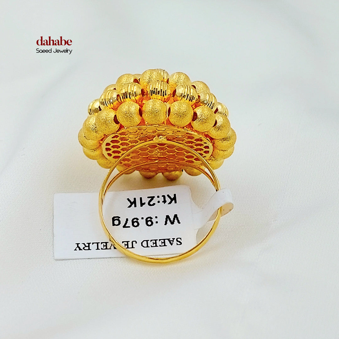21K خاتم طابات اكسترا-مجوهرات الشيخ سعيد-Saeed Jewelry 
