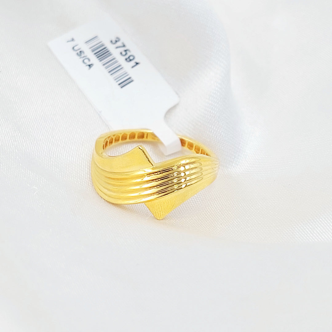 21K خاتم سادة اكسترا-مجوهرات الشيخ سعيد-Saeed Jewelry 