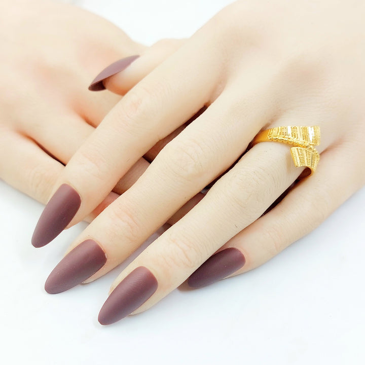 21K خاتم نقش اكسترا-مجوهرات الشيخ سعيد-Saeed Jewelry 