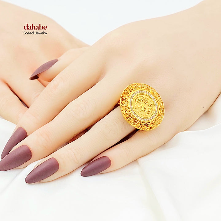 21K خاتم رشادي اكسترا-مجوهرات الشيخ سعيد-Saeed Jewelry 