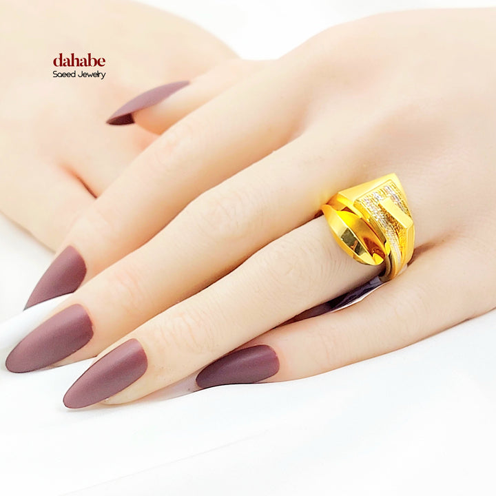 21K خاتم اكسترا-مجوهرات الشيخ سعيد-Saeed Jewelry 