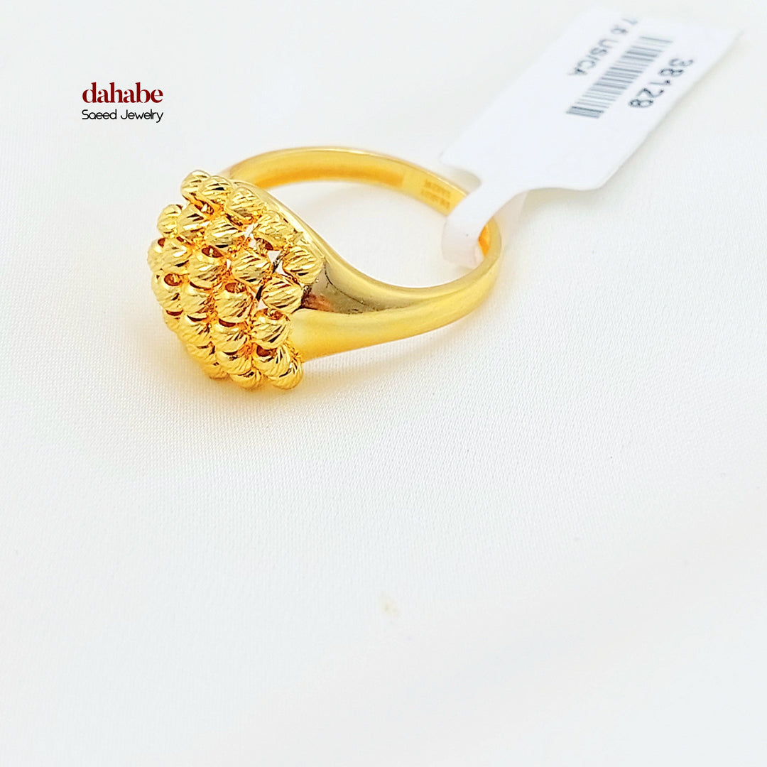 21K خاتم طابات اكسترا-مجوهرات الشيخ سعيد-Saeed Jewelry 