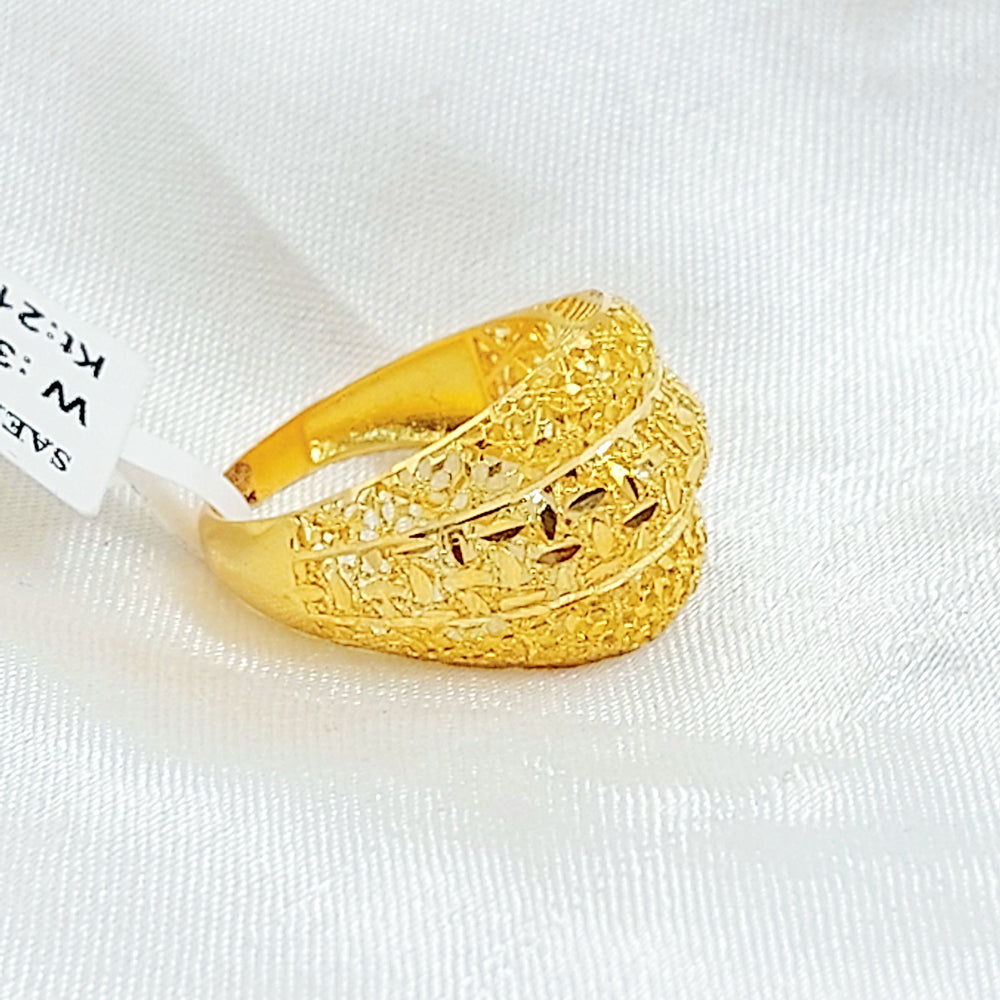 21K خاتم نقش اكسترا-مجوهرات الشيخ سعيد-Saeed Jewelry 
