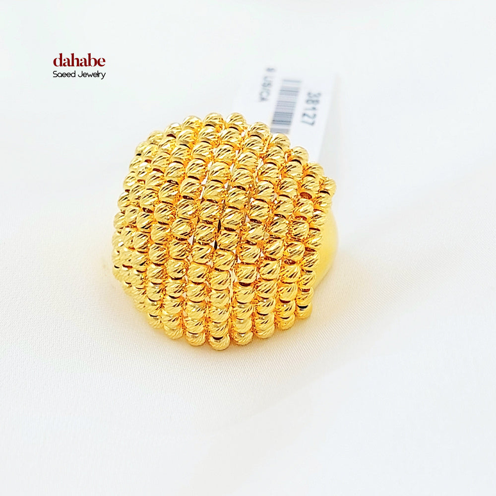 21K خاتم طابات اكسترا-مجوهرات الشيخ سعيد-Saeed Jewelry 