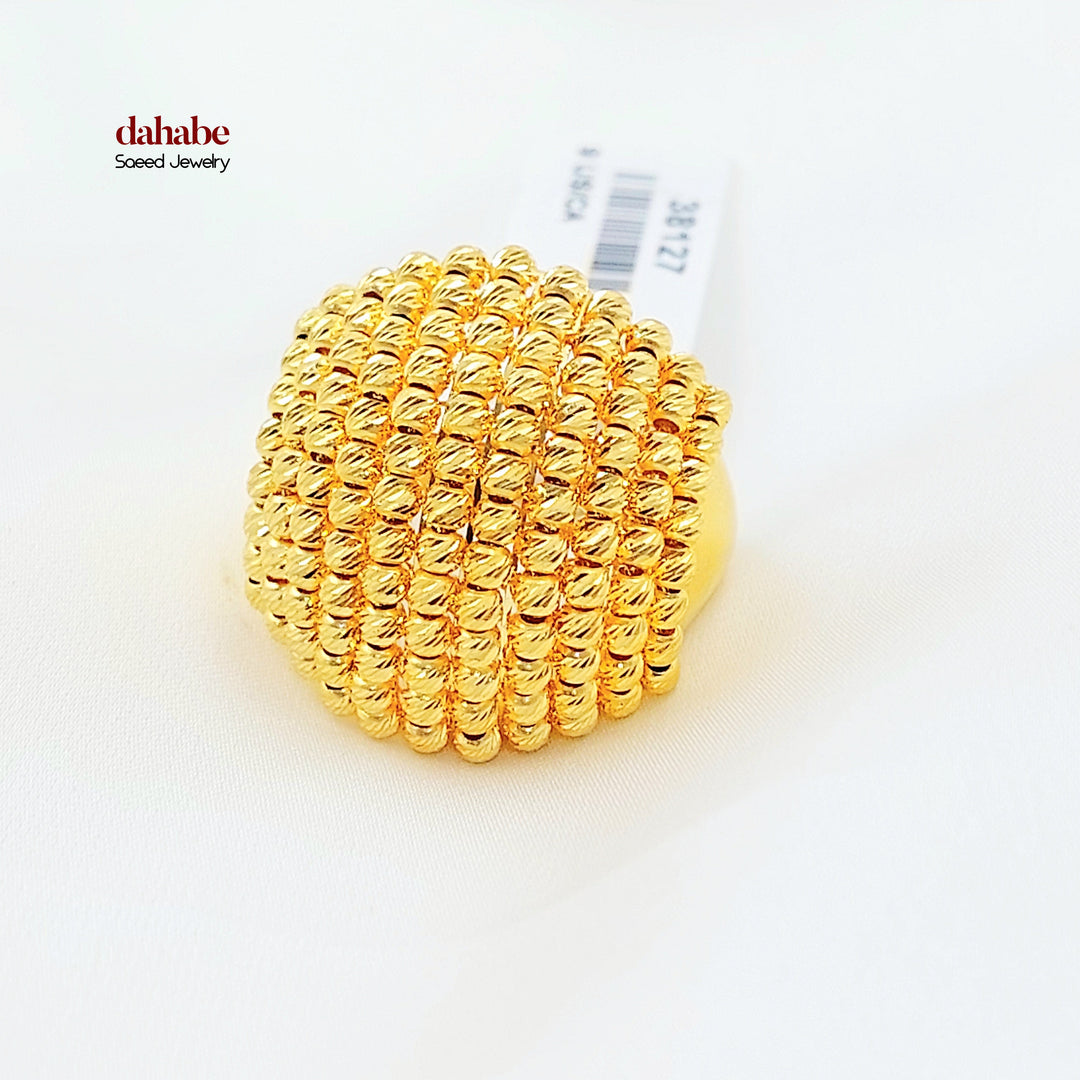 21K خاتم طابات اكسترا-مجوهرات الشيخ سعيد-Saeed Jewelry 