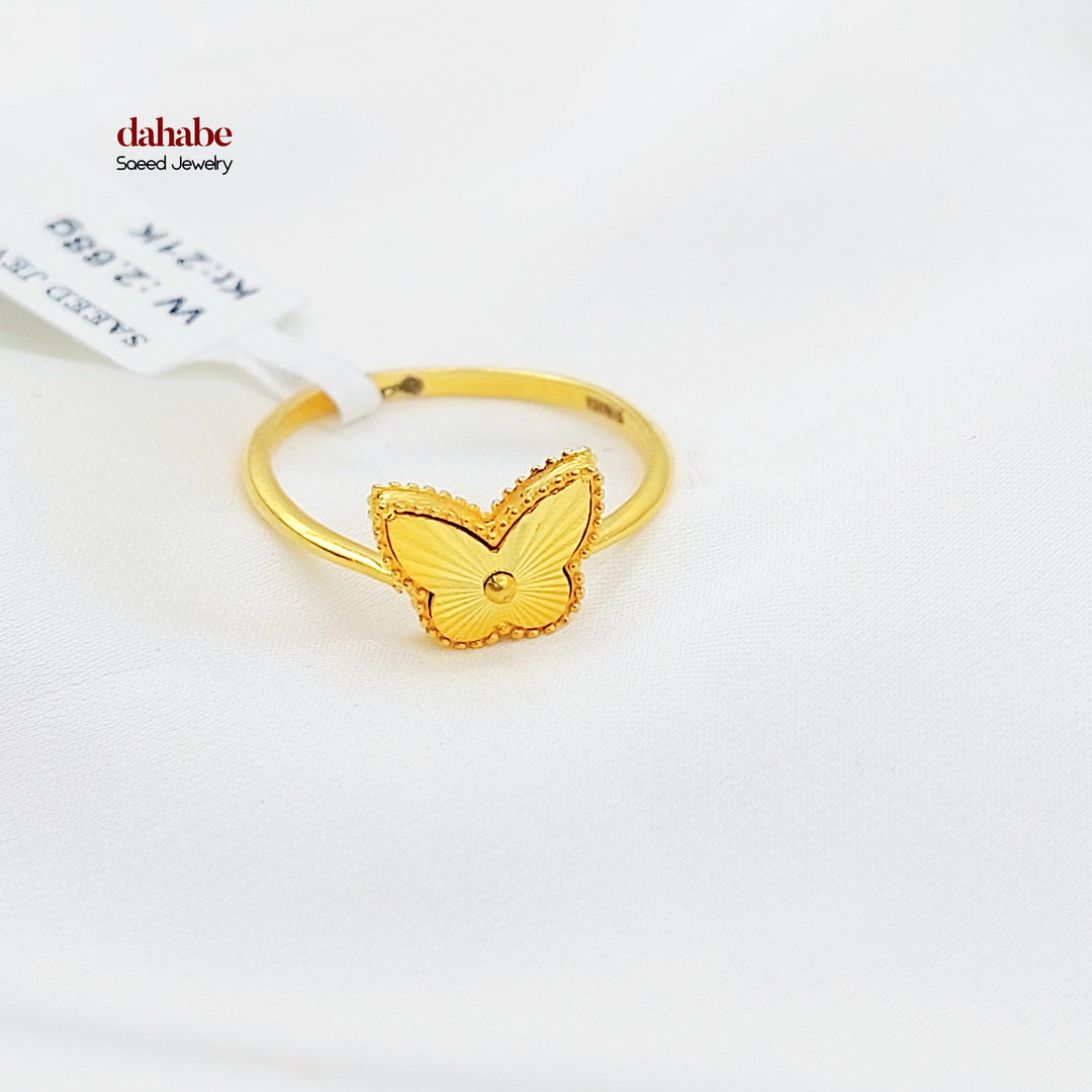 21K خاتم فراشة اكسترا-مجوهرات الشيخ سعيد-Saeed Jewelry 