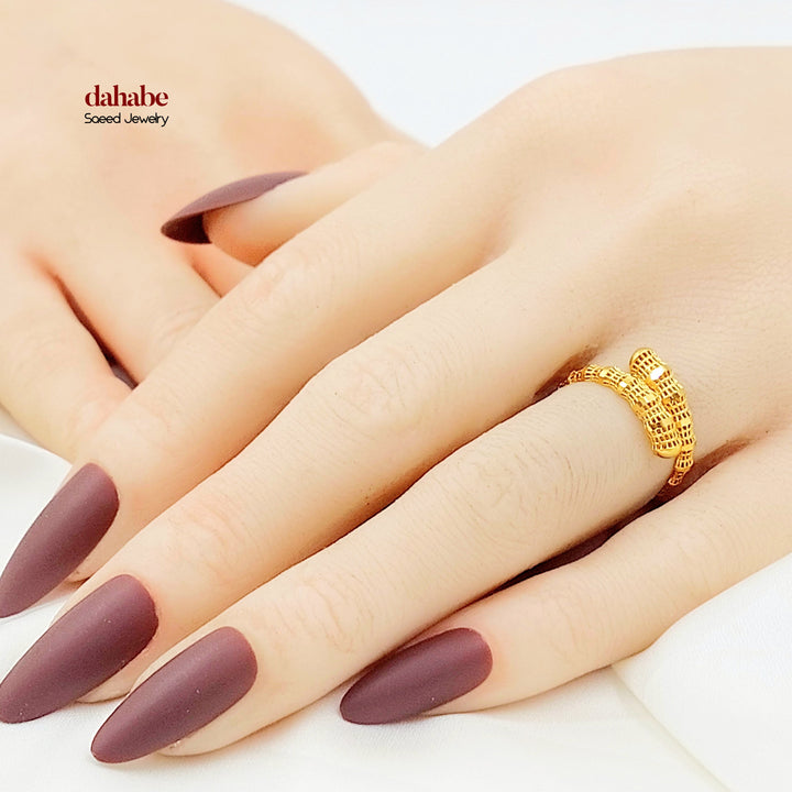 21K خاتم نقش اكسترا-مجوهرات الشيخ سعيد-Saeed Jewelry 
