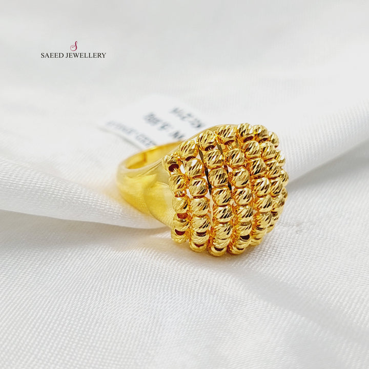 21K خاتم طابات اكسترا-مجوهرات الشيخ سعيد-Saeed Jewelry 