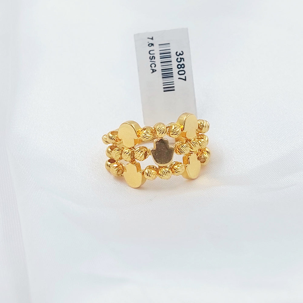 21K خاتم طابات اكسترا-مجوهرات الشيخ سعيد-Saeed Jewelry 