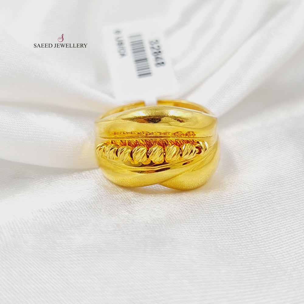 21K خاتم طابات اكسترا-مجوهرات الشيخ سعيد-Saeed Jewelry 