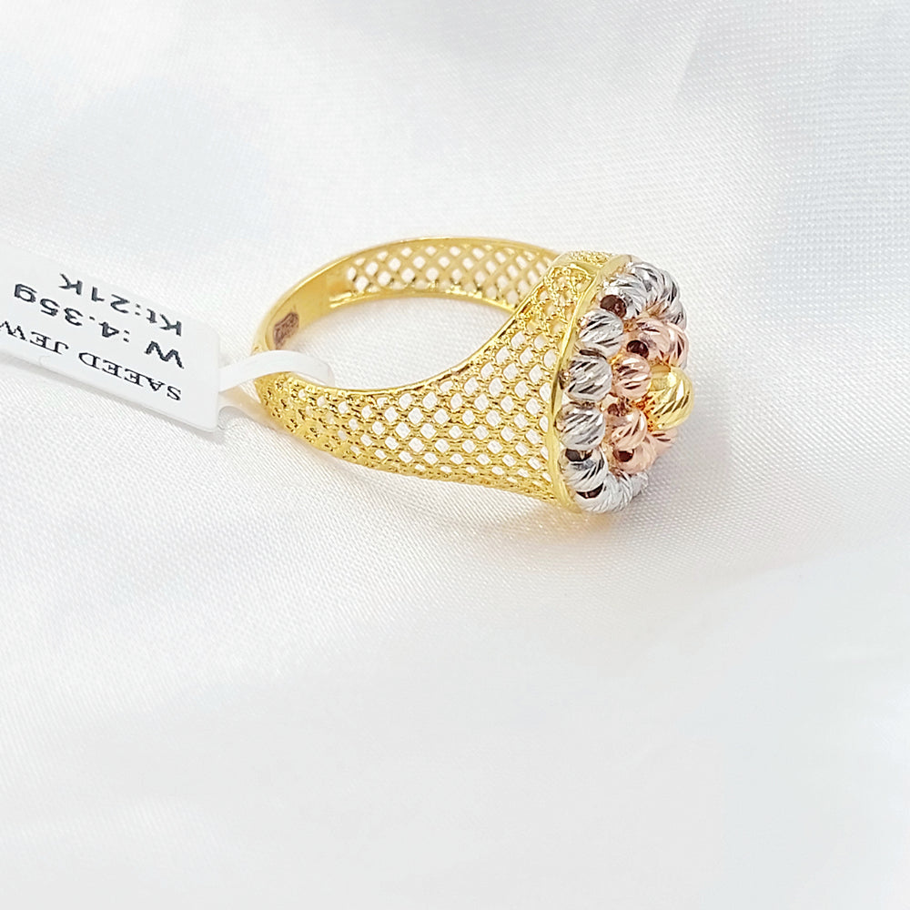 21K خاتم طابات اكسترا-مجوهرات الشيخ سعيد-Saeed Jewelry 