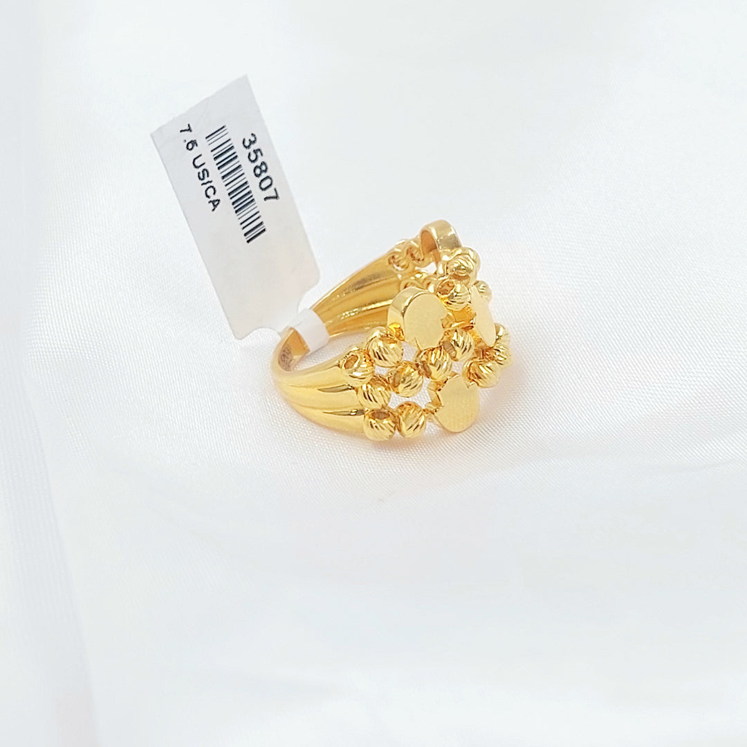 21K خاتم طابات اكسترا-مجوهرات الشيخ سعيد-Saeed Jewelry 