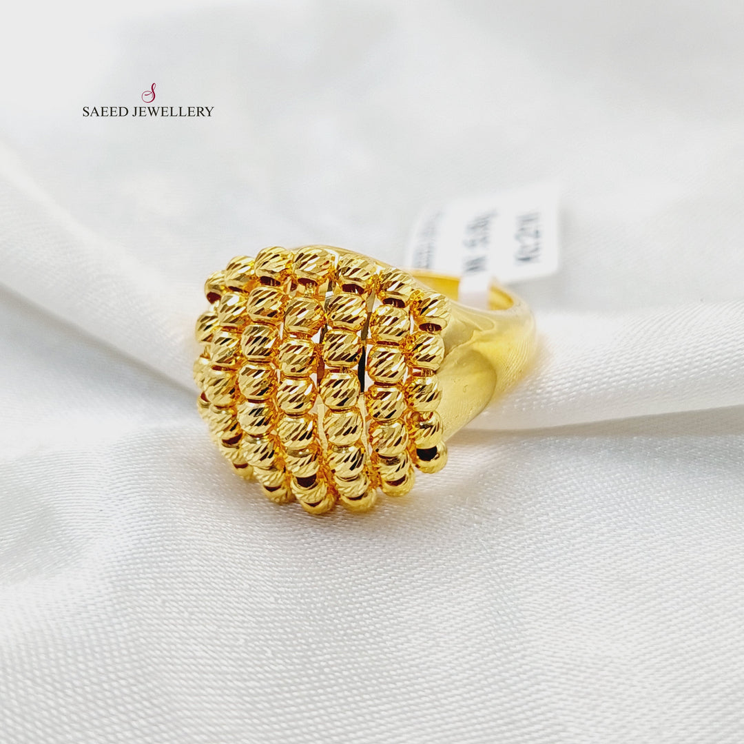 21K خاتم طابات اكسترا-مجوهرات الشيخ سعيد-Saeed Jewelry 