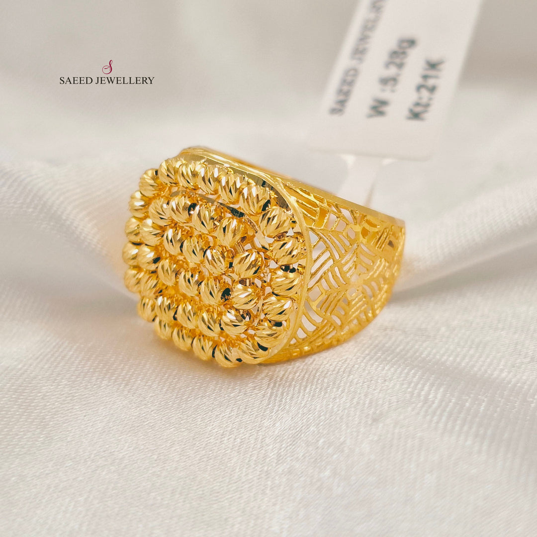 21K خاتم طابات اكسترا-مجوهرات الشيخ سعيد-Saeed Jewelry 