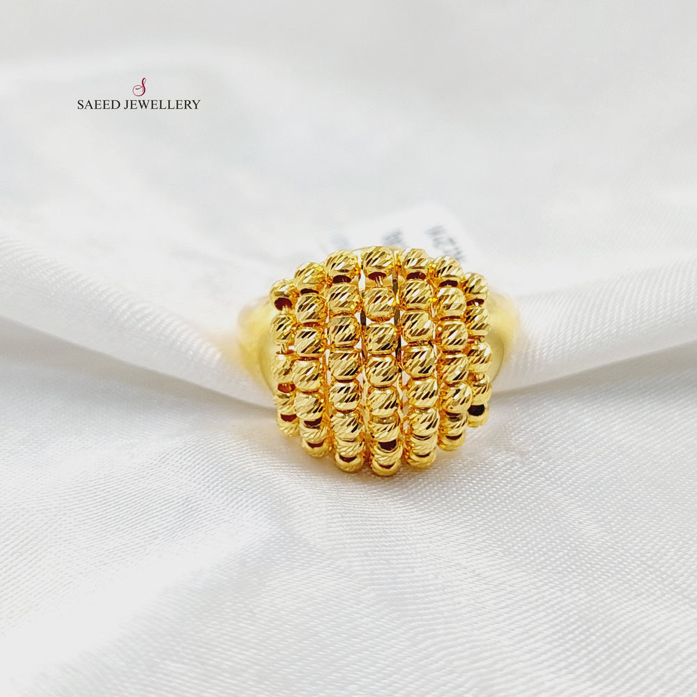 21K خاتم طابات اكسترا-مجوهرات الشيخ سعيد-Saeed Jewelry 