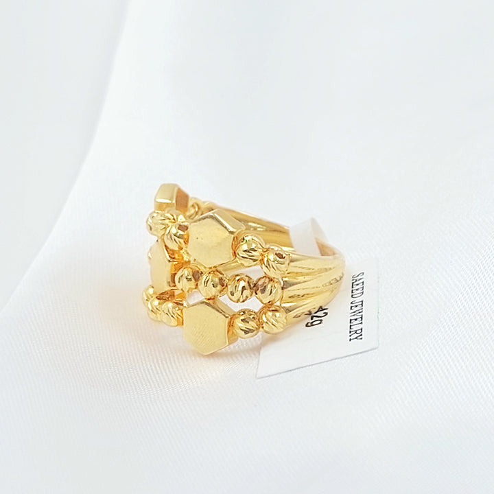 21K خاتم طابات اكسترا-مجوهرات الشيخ سعيد-Saeed Jewelry 