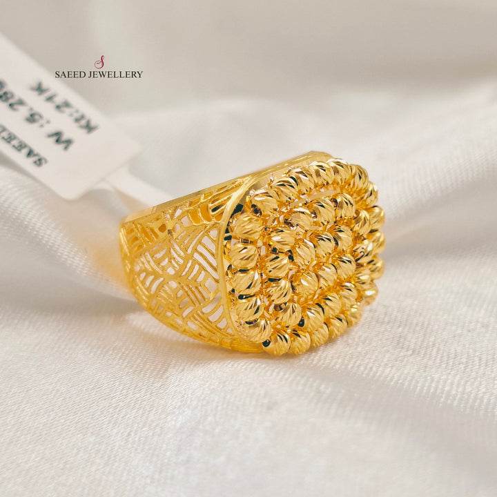 21K خاتم طابات اكسترا-مجوهرات الشيخ سعيد-Saeed Jewelry 