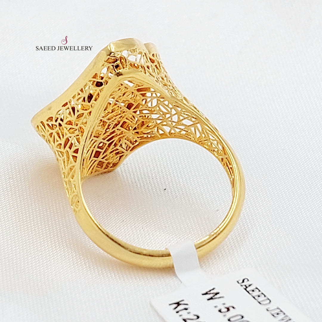 21K خاتم طابات اكسترا-مجوهرات الشيخ سعيد-Saeed Jewelry 