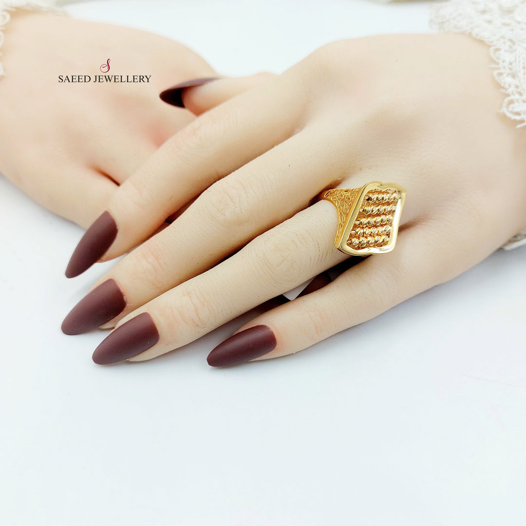 21K خاتم طابات اكسترا-مجوهرات الشيخ سعيد-Saeed Jewelry 