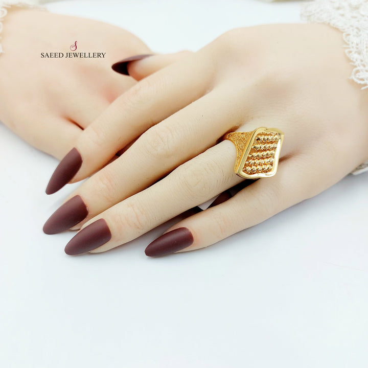 21K خاتم طابات اكسترا-مجوهرات الشيخ سعيد-Saeed Jewelry 