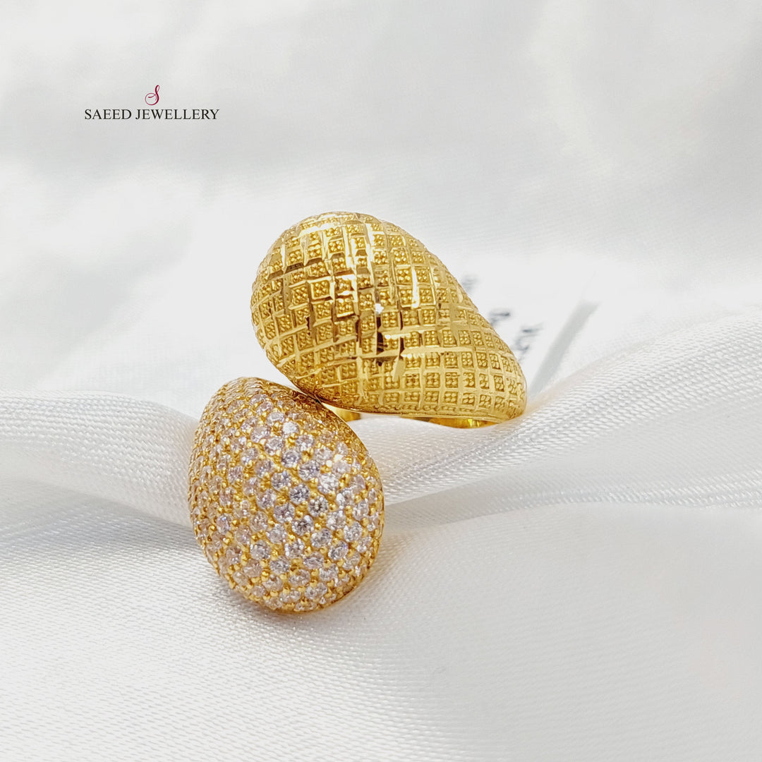21K خاتم جنزير اكسترا-مجوهرات الشيخ سعيد-Saeed Jewelry 