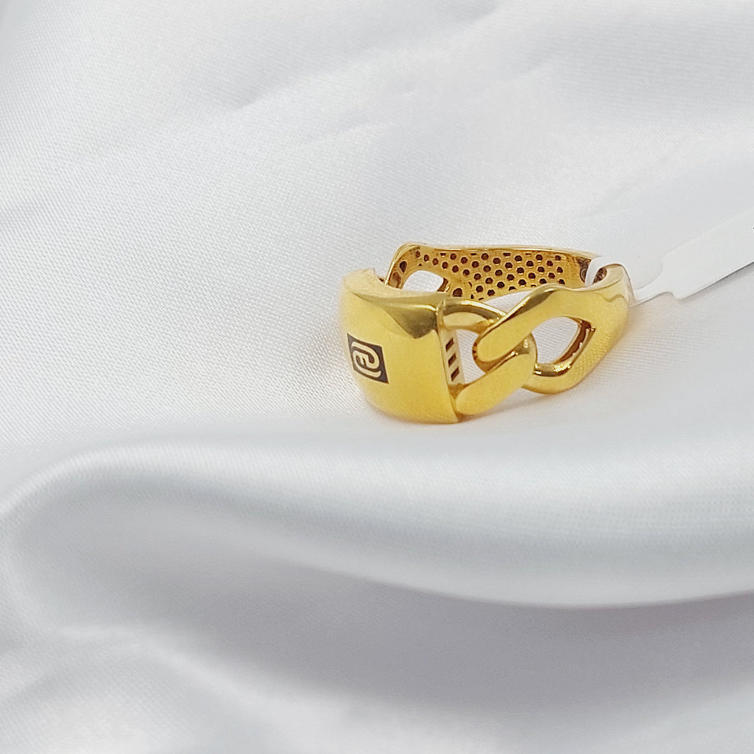 21K خاتم جنزير اكسترا-مجوهرات الشيخ سعيد-Saeed Jewelry 