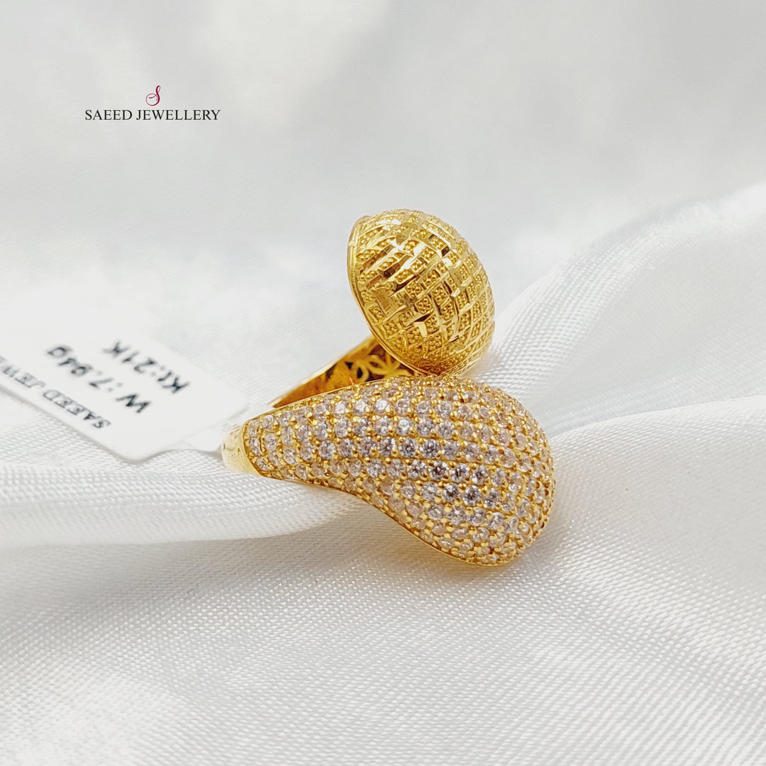 21K خاتم جنزير اكسترا-مجوهرات الشيخ سعيد-Saeed Jewelry 