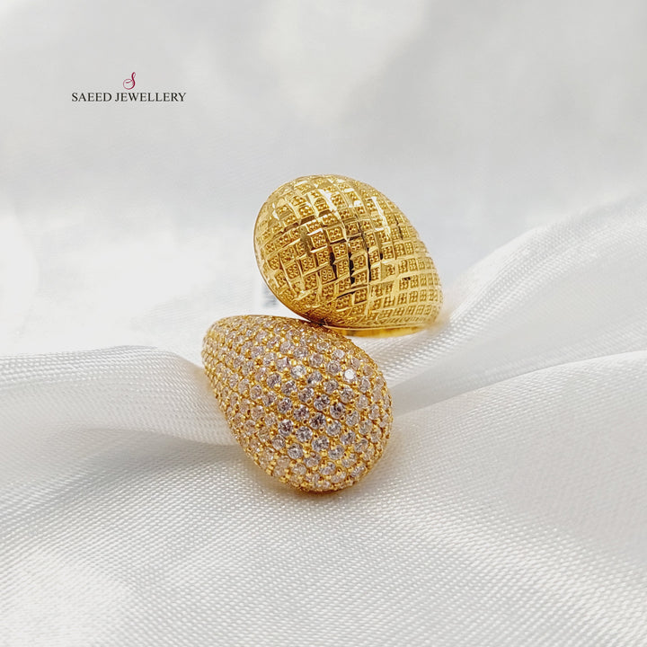 21K خاتم جنزير اكسترا-مجوهرات الشيخ سعيد-Saeed Jewelry 