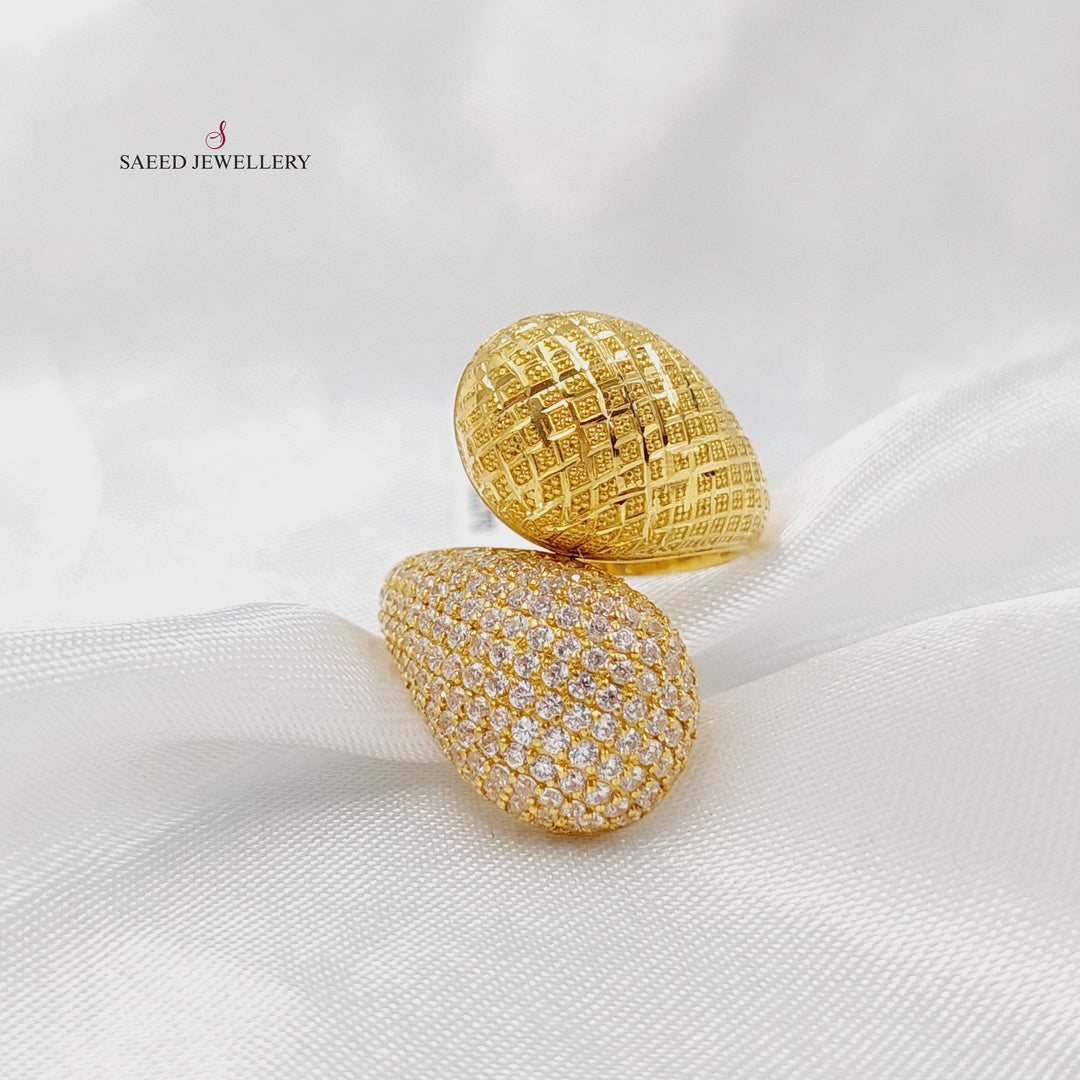 21K خاتم جنزير اكسترا-مجوهرات الشيخ سعيد-Saeed Jewelry 