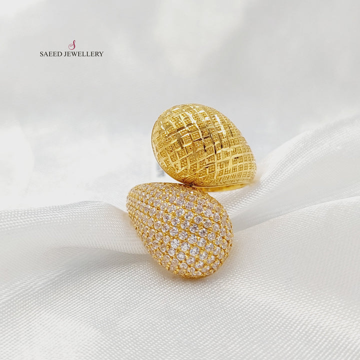 21K خاتم جنزير اكسترا-مجوهرات الشيخ سعيد-Saeed Jewelry 