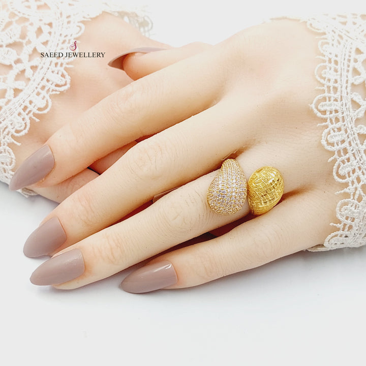 21K خاتم جنزير اكسترا-مجوهرات الشيخ سعيد-Saeed Jewelry 