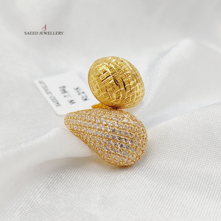 21K خاتم جنزير اكسترا-مجوهرات الشيخ سعيد-Saeed Jewelry 