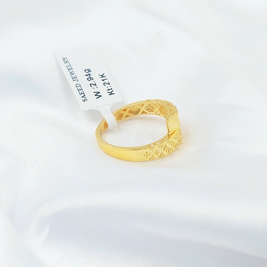 21K خاتم نقش اكسترا-مجوهرات الشيخ سعيد-Saeed Jewelry 