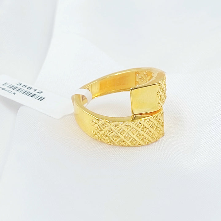 21K خاتم نقش اكسترا-مجوهرات الشيخ سعيد-Saeed Jewelry 