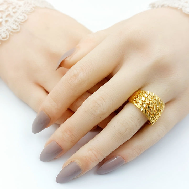 21K خاتم نقش اكسترا-مجوهرات الشيخ سعيد-Saeed Jewelry 