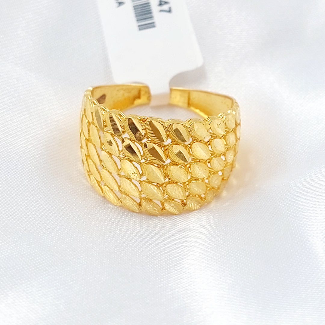 21K خاتم نقش اكسترا-مجوهرات الشيخ سعيد-Saeed Jewelry 