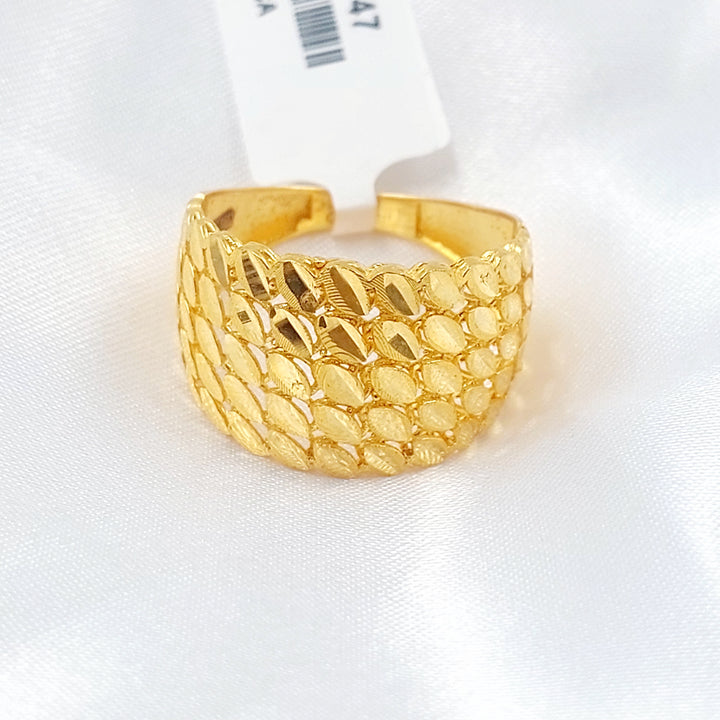 21K خاتم نقش اكسترا-مجوهرات الشيخ سعيد-Saeed Jewelry 