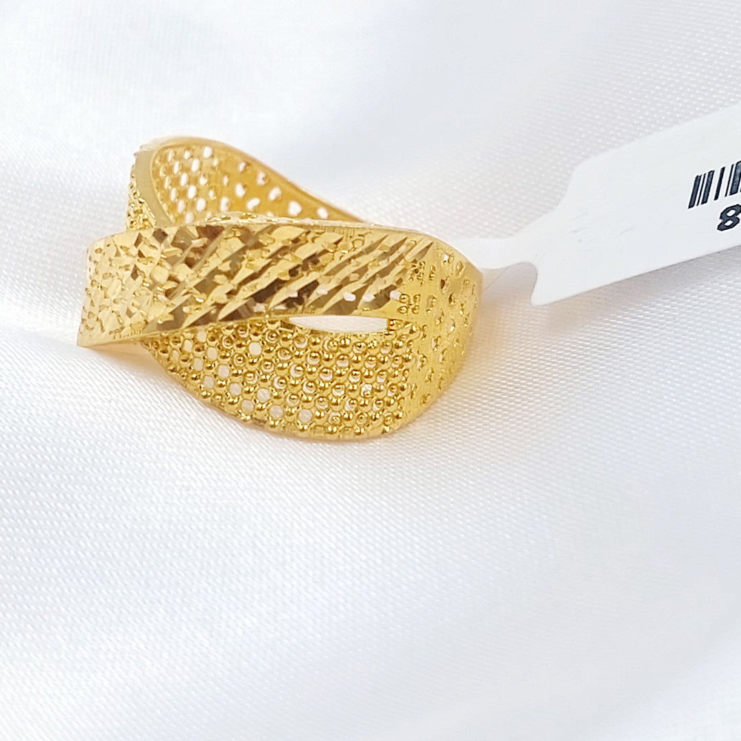 21K خاتم نقش اكسترا-مجوهرات الشيخ سعيد-Saeed Jewelry 